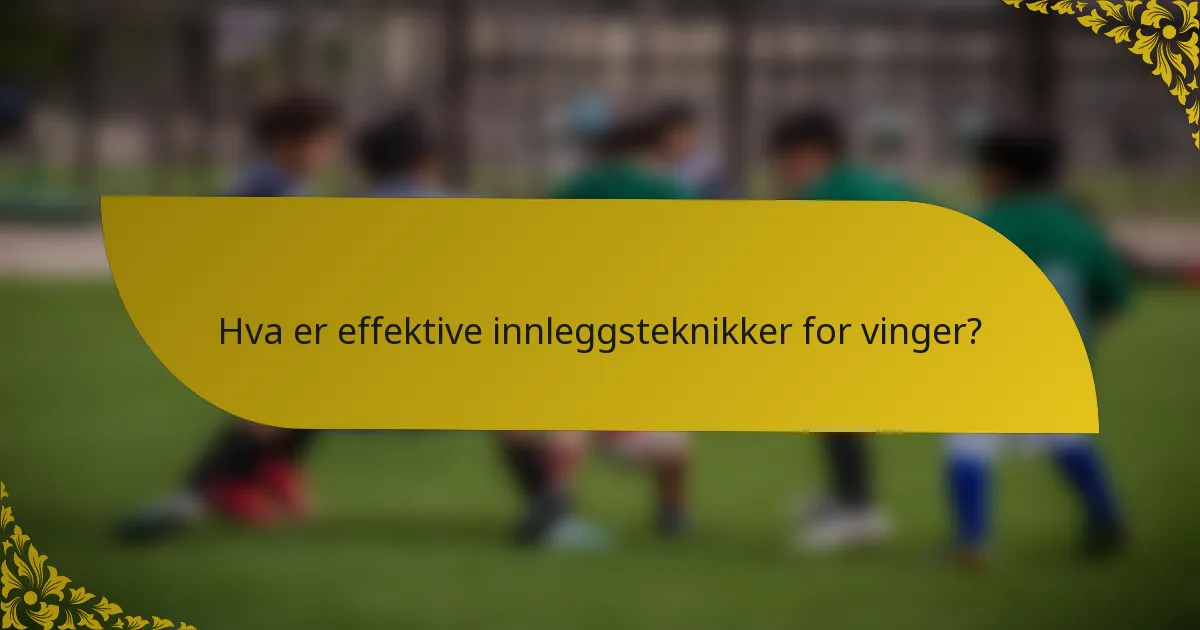 Hva er effektive innleggsteknikker for vinger?
