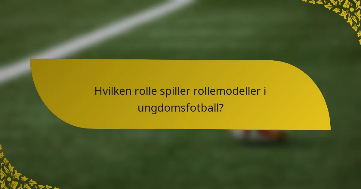 Hvilken rolle spiller rollemodeller i ungdomsfotball?